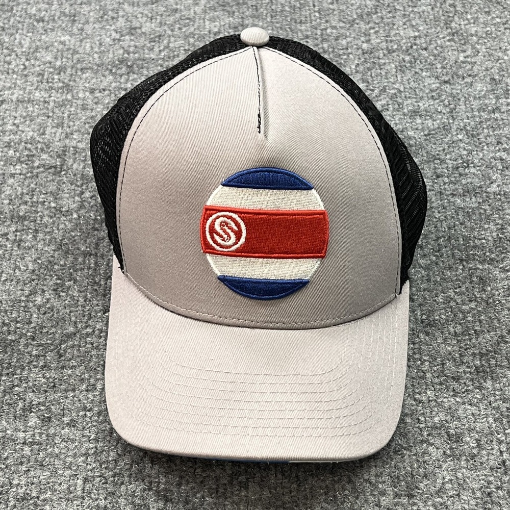 Scales Gear Fishing Hat Men OS Gray Black Red Snapback Trucker Breathable Cap